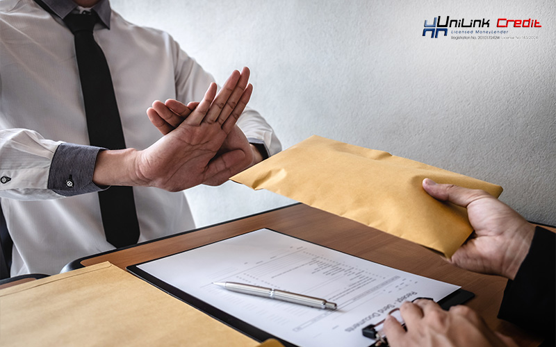 Rejecting an illegal loan from a loan shark.